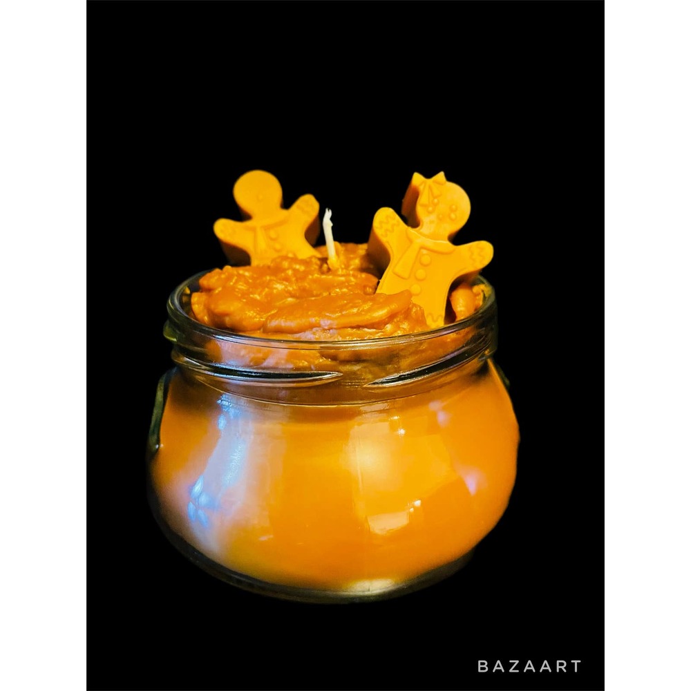 Large Christmas Gingerbread Man Scented Candle Decor